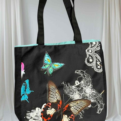 Tote bag - “éclat papillon n°2” – tissu christian lacroix butterfly parade – création artisanale