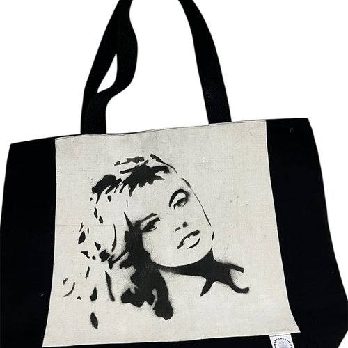 Sac brigitte bardot – pièce unique – sac peint à la main – street art textile – pop art –