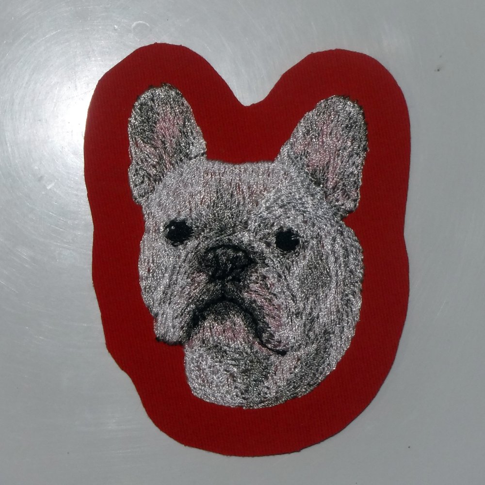 Patch écusson patche Bulldog rouge thermo thermocollant 
