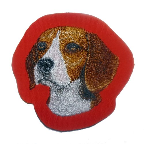 Écusson pour bandana patch brodé beagle applique thermocollant broderie petit chien de chasse personnalisé cadeau amoureux elle lui