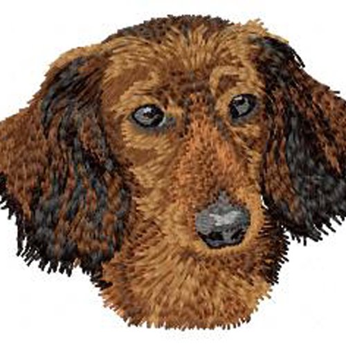 Écusson patch brodé teckel applique thermocollant broderie chien dachshund sac harnais manteau cadeau gift mom dad