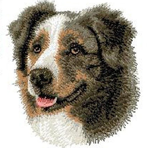 Écusson patch brodé berger australien applique thermocollant broderie chien aussie berger américain personnalise masque sac cap