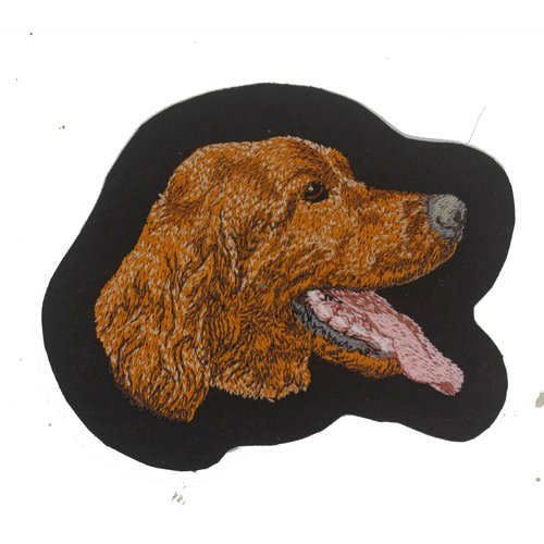 Écusson patch brodé setter anglais applique thermocollant broderie chien d'arrêt