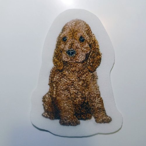 Écusson patch brodé cocker anglais applique thermocollant broderie chien de chasse
