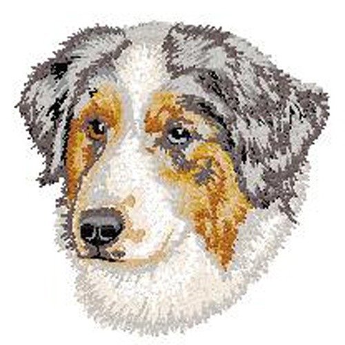 Écusson patch brodé berger australien applique thermocollant broderie chien aussie américain personnalisation masque sweat tee shirt