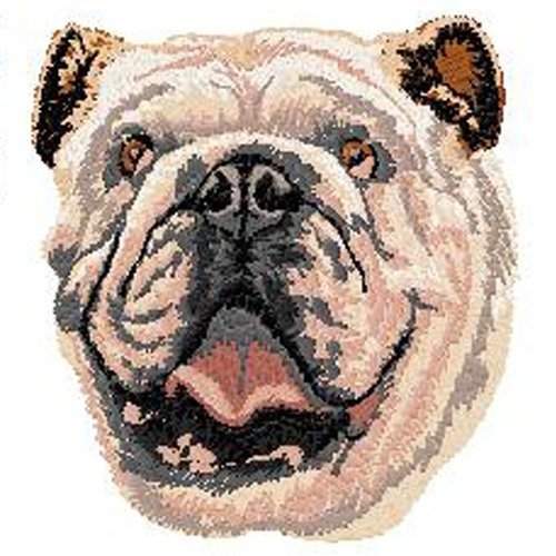 Écusson patch brodé bouledogue anglais applique thermocollant broderie chien bulldog boubou