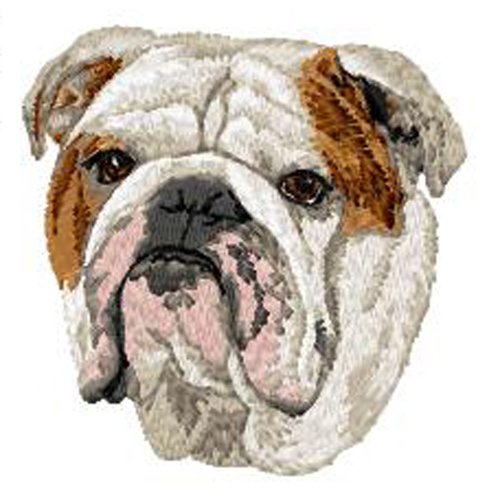 Écusson patch brodé bouledogue anglais applique thermocollant broderie chien bulldog boubou cadeau personnalisé tee shirt masque sac
