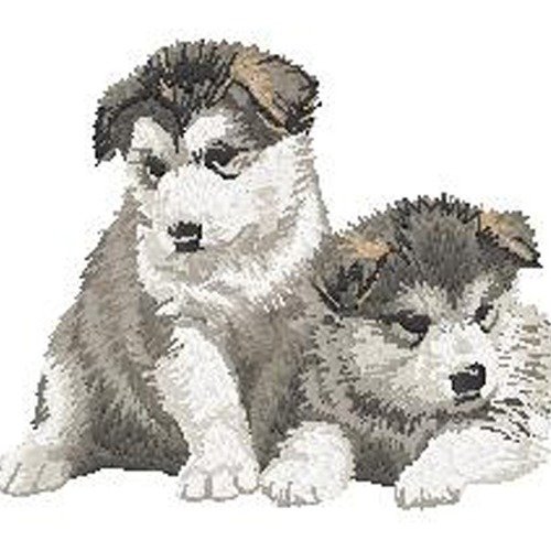 Écusson patch brodé husky de sibérie applique thermocollant broderie chien husky sibérien