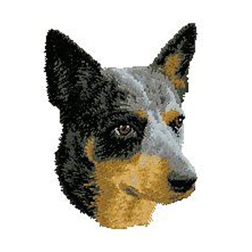 Écusson brodé patch australian cattle dog applique thermocollant broderie chien bouvier australien personnalise textile vêtement tote bag