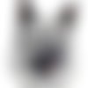 Écusson patch brodé chien d'élan norvégien gris applique thermocollant broderie chien norwegian elkhound