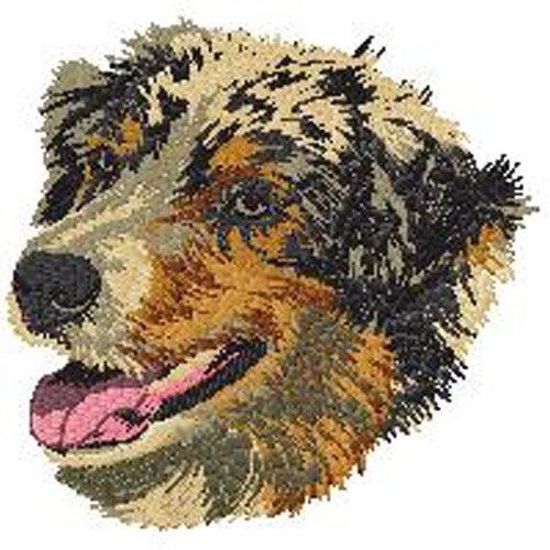 Écusson patch brodé berger australien applique thermocollant broderie chien aussie américain personnalise masque tee shirt sac trousse