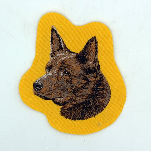 Écusson patch brodé australian kelpie applique thermocollant broderie chien cadeau personnalisé papa maman sac harnais masque