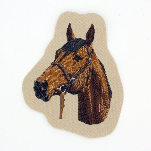 Écusson patch brodé cheval applique thermocollant broderie cadeau personnalisé tapis de selle blouson veste équitation sac cso