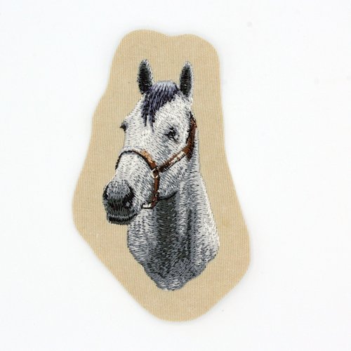 Écusson patch brodé cheval applique thermocollant broderie équitation personnalisé cadeau tapis de selle sac blouson sweat veste