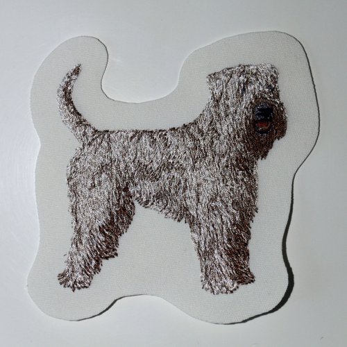 Écusson patch brodé terrier irlandais à poil doux applique thermocollant broderie chien irish soft coated wheaten terrier