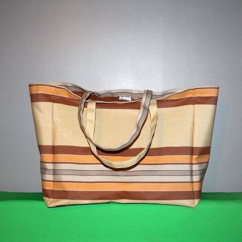 Tote bag - le sac à course français - fourre tout - totebag - sac porté épaule - cabas plage  42 x 40 x 12 cm / tissu recyclage upcyclé