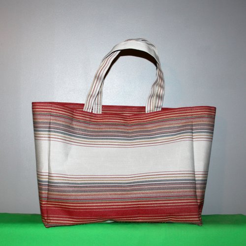 Tote bag - le sac à course français - fourre tout - totebag - sac porté épaule - cabas plage 45 x 38 x 21 cm / tissu recyclage upcyclé