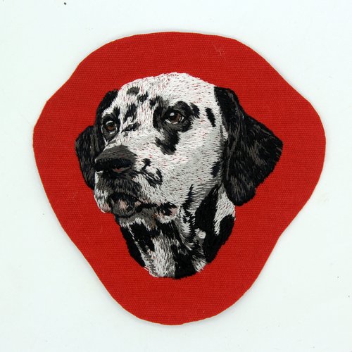 Écusson patch brodé dalmatien applique thermocollant broderie chien ornement textile sac tote bag casquette