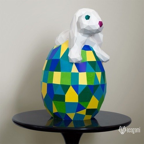 Lapin de pâques en papier