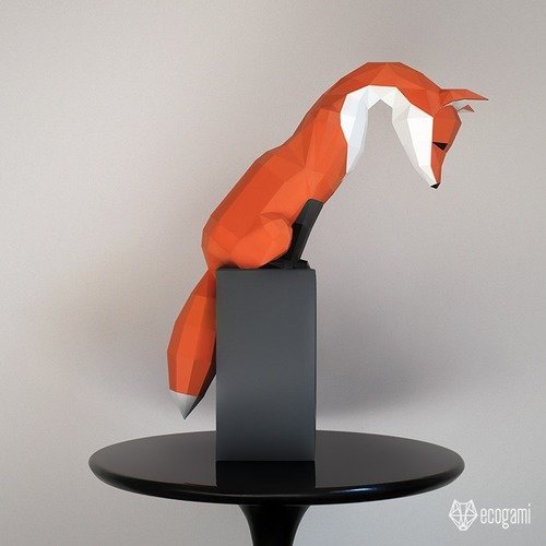 Diy sculpture de renard en papier