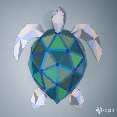 Diy sculpture murale en papier de tortue marine