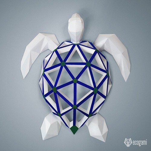 Diy sculpture murale en papier de tortue marine