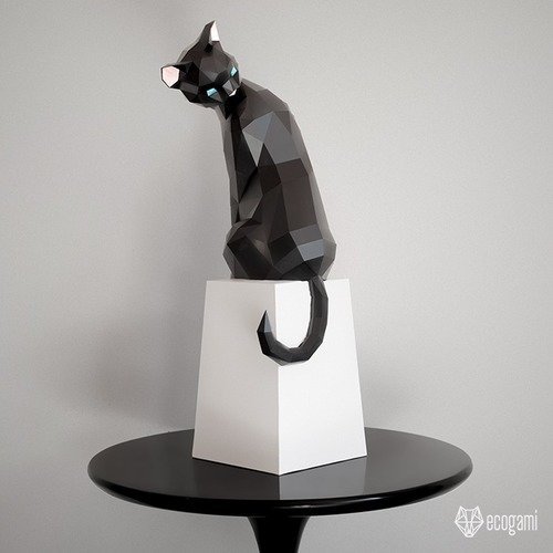 Diy sculpture de chat en papier