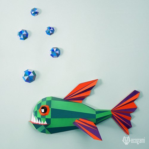 Diy trophée de piranha / poisson amusant en papier