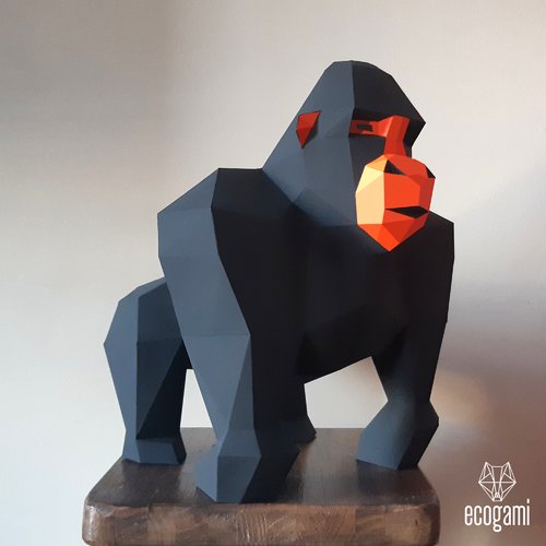 Sculpture de gor, le gorille amusant à assembler en papier