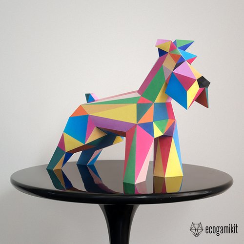 Kit papercraft chien schnauzer