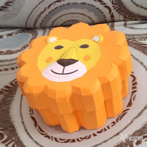 Boîte lion papercraft