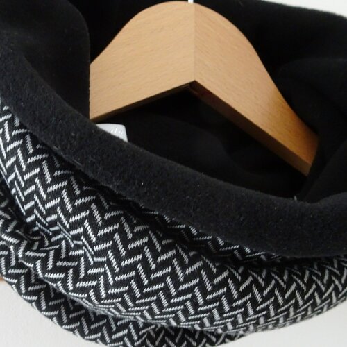 Snood homme chevron gris et noir
