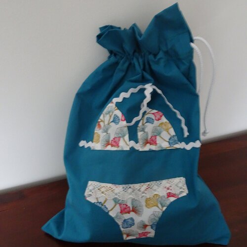 Sac lingerie femme bleu canard