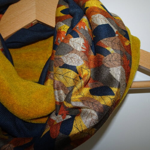 Echarpe, snood femme jaune  tons d'automne