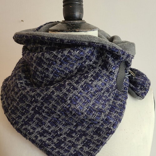 Col écharpe femme chic  gris