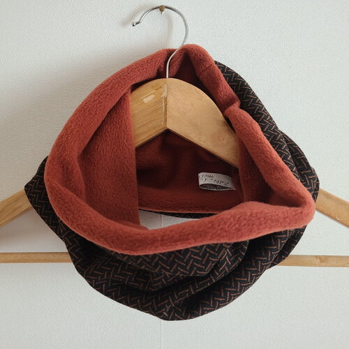 Snood homme chevron marron et terracotta