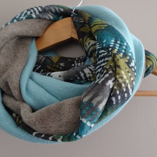 Snood créateur bleu mixte :  tons si doux