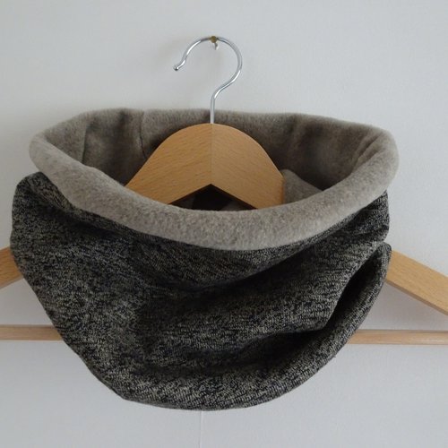 Snood tour de cou homme beige chiné