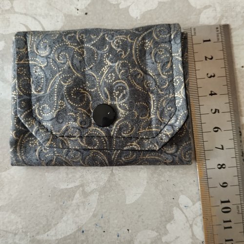 Petit porte monnaie gris et doré