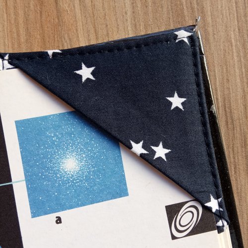 Marque-pages d'angle bleu nuit - signet avec étoiles