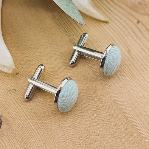 Boutons de manchettes vert d'eau - accessoire de chemise mariage, cérémonie, cadeau