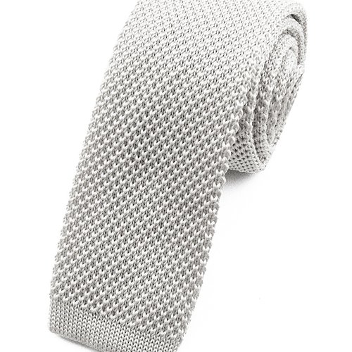 Cravate tricot blanche - mariage / cadeau / equitation