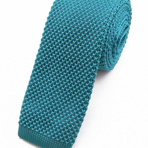 Cravate tricot turquoise - accessoire mariage / idée cadeau