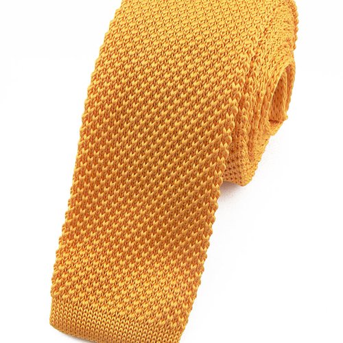 Cravate tricot jaune - accessoire mariage / idée cadeau