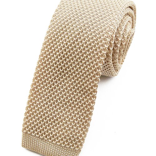 Cravate tricot couleur champagne - accessoire mariage / idée cadeau