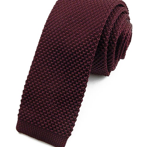 Cravate tricot bordeaux - accessoire mariage / ville / bureau /  idée cadeau