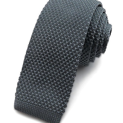 Cravate tricot gris cendré - accessoire mariage / ville / bureau /  idée cadeau