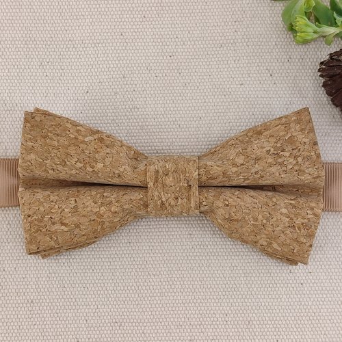 Noeud papillon double en liège - adulte, enfant, bébé, boutons de manchette - accessoires eco-responsables