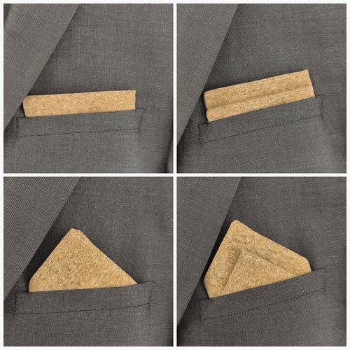 Pochette costume en liège - accessoires naturel et éco-responsable