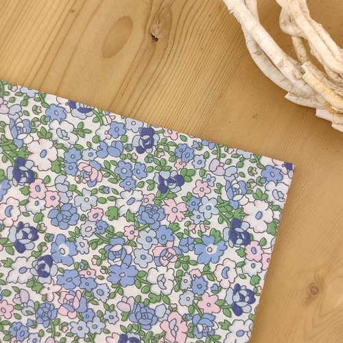 Pochette costume à motif fleurs liberty bleu tana lawn - pour adulte et/ou enfant - mariage, cérémonie
